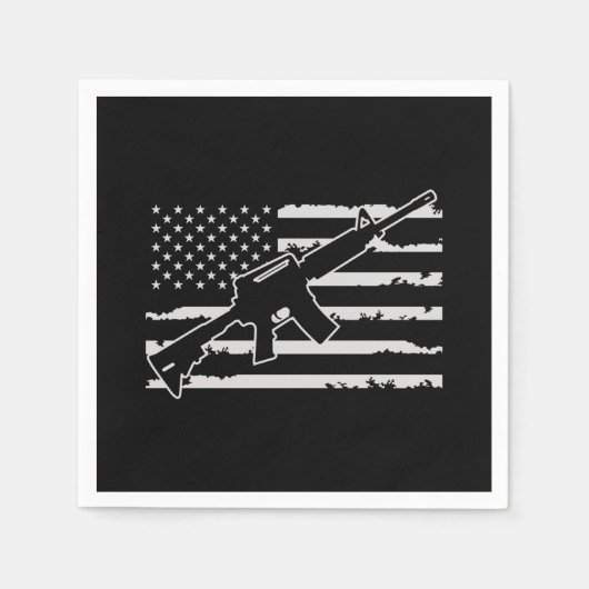Rifle Weapon American Flag Servet (Voorkant)