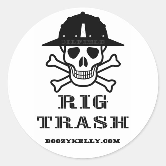 Rig Trash, olieveld Sticker (Voorkant)