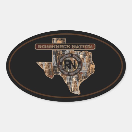 RIG UP CAMO Oilfield Ovale Sticker (Voorkant)