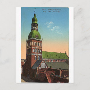 Riga cathedraal vintage-briefkaart briefkaart