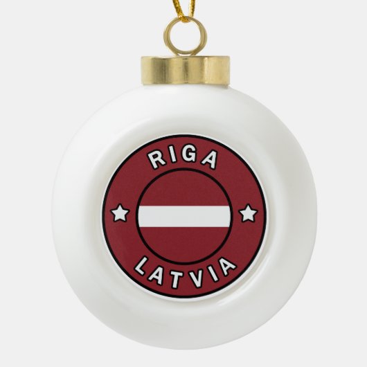 Riga Letland Keramische Bal Ornament (Voorkant)
