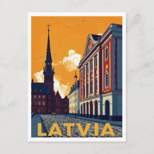 Riga Letland Oude Stad Retro Briefkaart