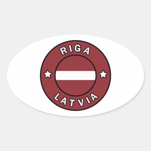 Riga Letland Ovale Sticker (Voorkant)
