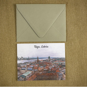 Riga, Letland Panorama Uitzicht Briefkaart