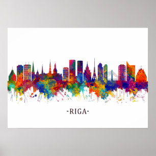 Riga Letland Skyline Poster