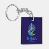 Riga Letland Sleutelhanger (Voorkant Links)