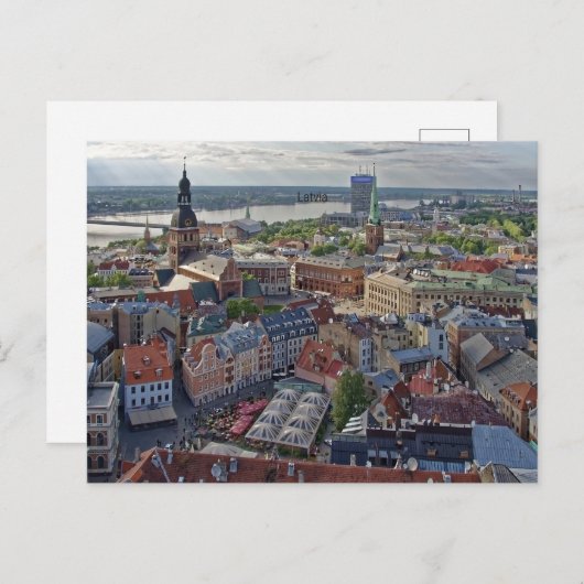 Riga, Letland stadsgezicht foto, Briefkaart (Voorkant / Achterkant)