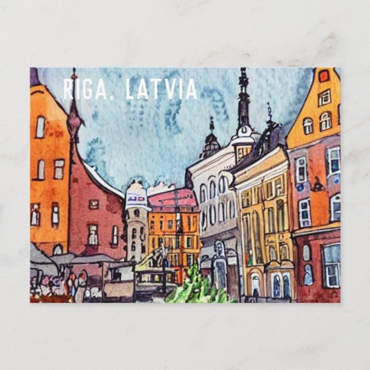 Riga Letland Town Square Briefkaart (Voorkant)