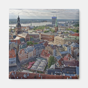 Riga, Letse foto van cityscape Magneet