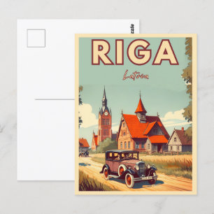 Riga Stad, Letland Baltische cultuur  geschenken Briefkaart