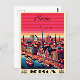 Riga Stad, Letland Baltische cultuur geschenken Briefkaart