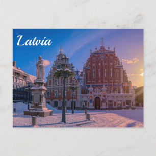 Riga Town Hall Square in de winter Briefkaart