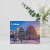 Riga Town Hall Square in de winter Briefkaart (Staand voorkant)