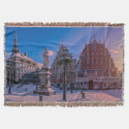 Riga Town Hall Square in de winter Deken (Voorkant)