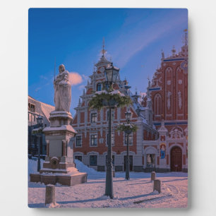 Riga Town Hall Square in de winter Fotoplaat