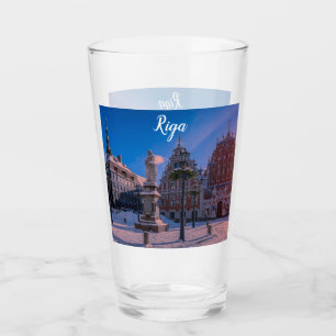 Riga Town Hall Square in de winter Glas