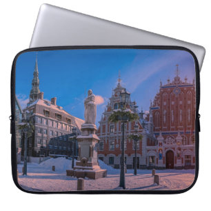 Riga Town Hall Square in de winter Laptop Sleeve