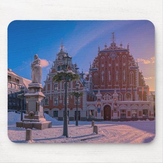 Riga Town Hall Square in de winter Muismat (Voorkant)