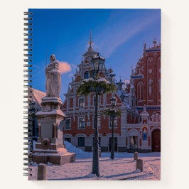 Riga Town Hall Square in de winter Notitieboek