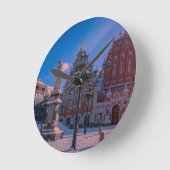 Riga Town Hall Square in de winter Ronde Klok (Hoek)