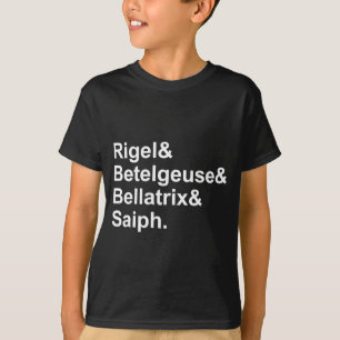Rigel Betelgeuse Bellatrix Saiph Sterren Orion T-shirt