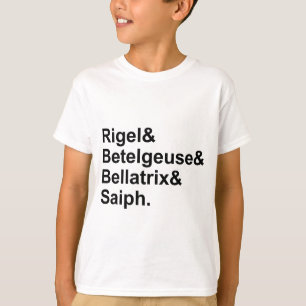 Rigel Betelgeuse Bellatrix Saiph   Sterren Orion T-shirt