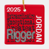 Rigger Buitengewoon DOUANE Keramisch Ornament (Voorkant)