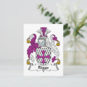 Riggs Family Crest Briefkaart (Staand voorkant)