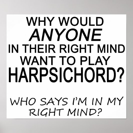 Right Mind Harpsichord Poster (Voorkant)