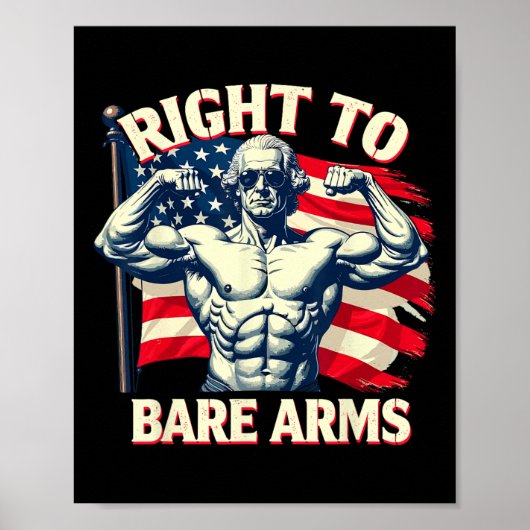 Right To Bare Arms George Washington Bodybuilder G Poster (Voorkant)