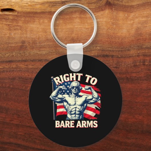 Right To Bare Arms George Washington Bodybuilder G Sleutelhanger (Voorkant)