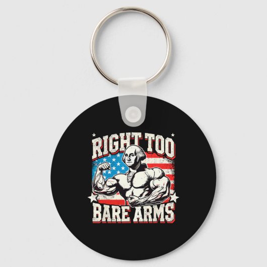 Right To Bare Arms George Washington Bodybuilder G Sleutelhanger (Voorkant)