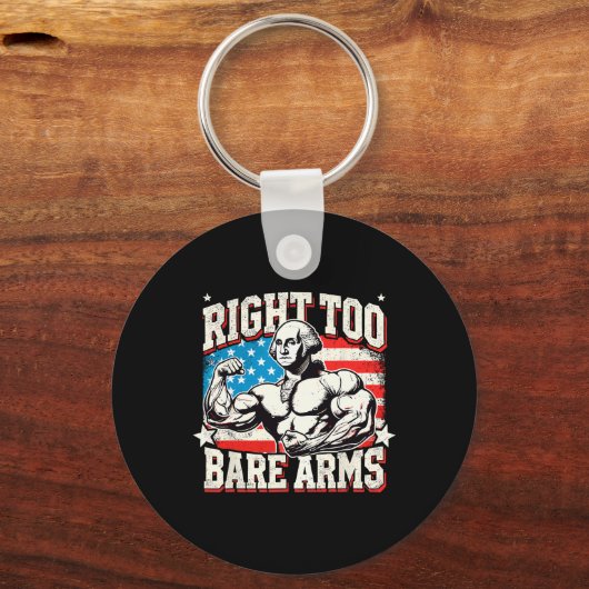 Right To Bare Arms George Washington Bodybuilder G Sleutelhanger (Voorkant)
