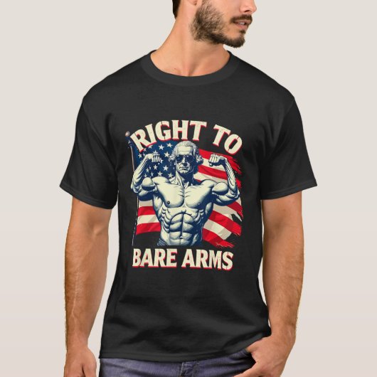 Right To Bare Arms George Washington Bodybuilder G T-shirt (Voorkant)