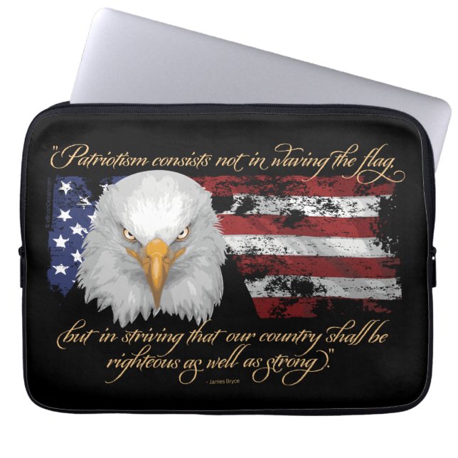 Righteous Patriotisme Laptop Sleeve (Voorkant)