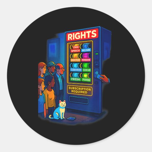 Rights Behind A Paywall Funny Satire Gift  Ronde Sticker (Voorkant)