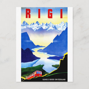 Rigi berrail, Zwitserland, vintage-reis Briefkaart