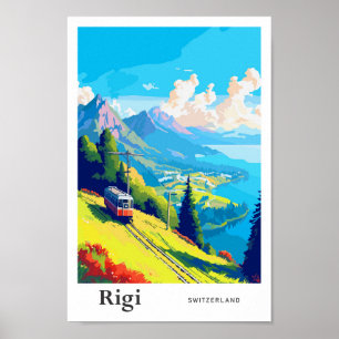 Rigi Zwitserland Reizen Kunst Vintage Illustratie Poster