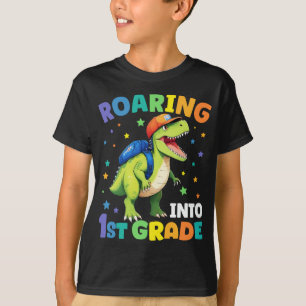 Rij 1e klas Dinosaur T Rex terug naar school T-shirt
