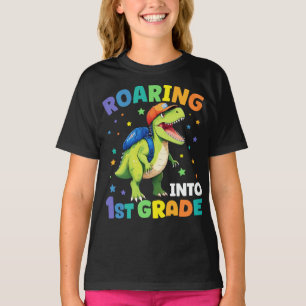 Rij 1e klas Dinosaur T Rex terug naar school T-shirt