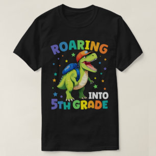 Rij 5e klas Dinosaur T Rex terug naar school T-shirt
