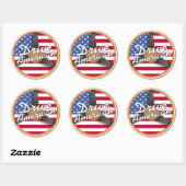 Rij Amerikaans! Ronde Sticker (Vel)