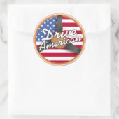 Rij Amerikaans! Ronde Sticker (Tas)