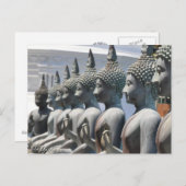 Rij boeddha-sculpturen Briefkaart (Voorkant / Achterkant)