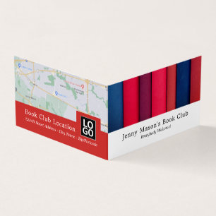 Rij boeken, boekenclub gedetailleerd visitekaartjes