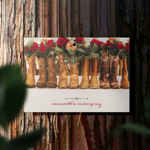 Rij Boots met bloemen Briefkaart