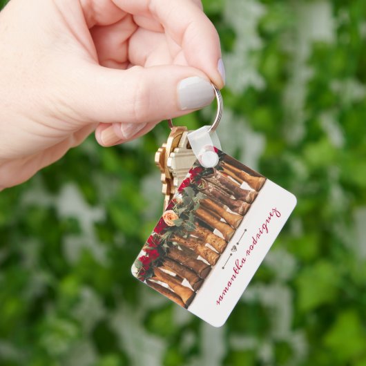 Rij Boots met bloemen Sleutelhanger (Hand)