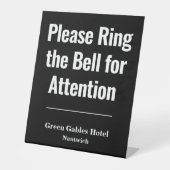 Rij de Bell naar het Aandacht Hotel Reclamebord Met Voetstuk (Voorkant)