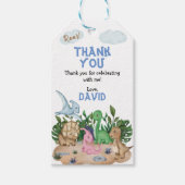 Rij! Dinosaurs Birthday Party Favors Cadeaulabel (Voorkant)