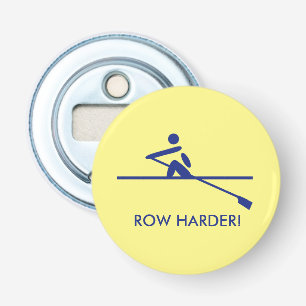 Rij harder leuk onderschrift sportief geel button flesopener